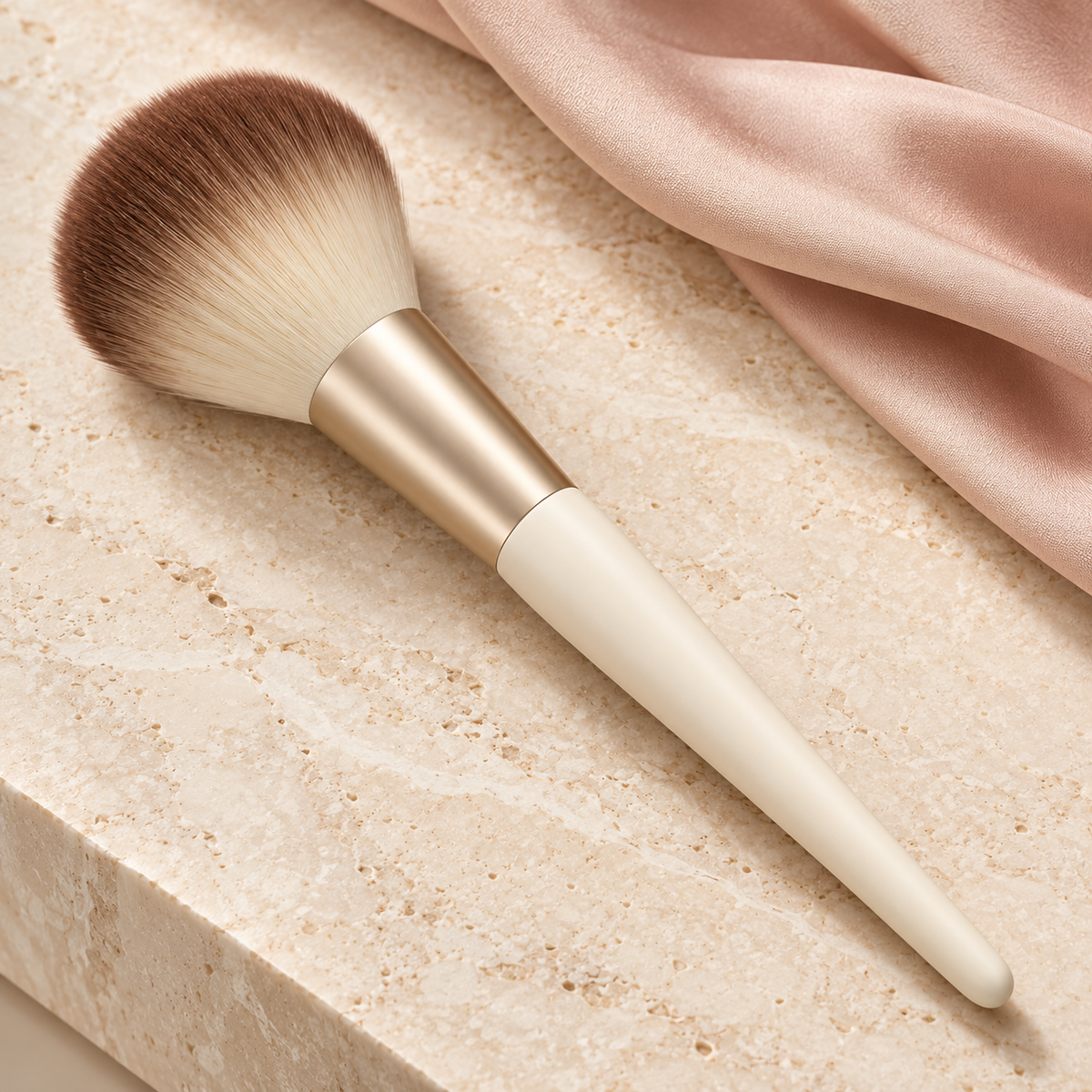Cloud Dome Powder Brush on a styled vanity