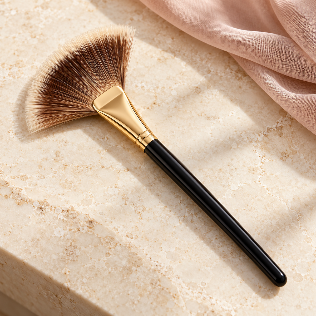 Wide Fan Brush on a styled vanity