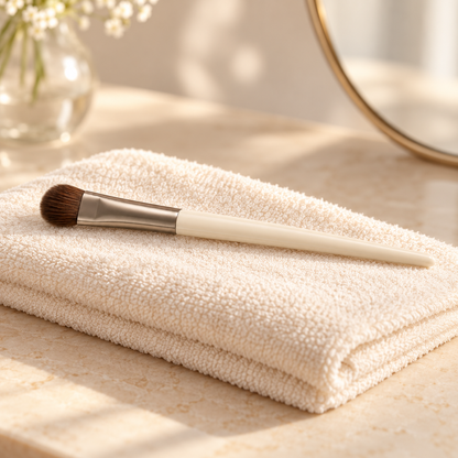 Smudge Brush — vanity towel scene