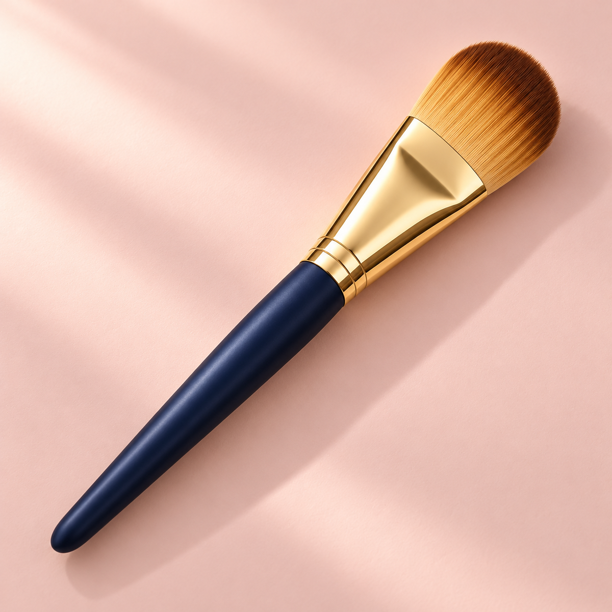 Flat Paddle Foundation Brush — diagonal view on pink