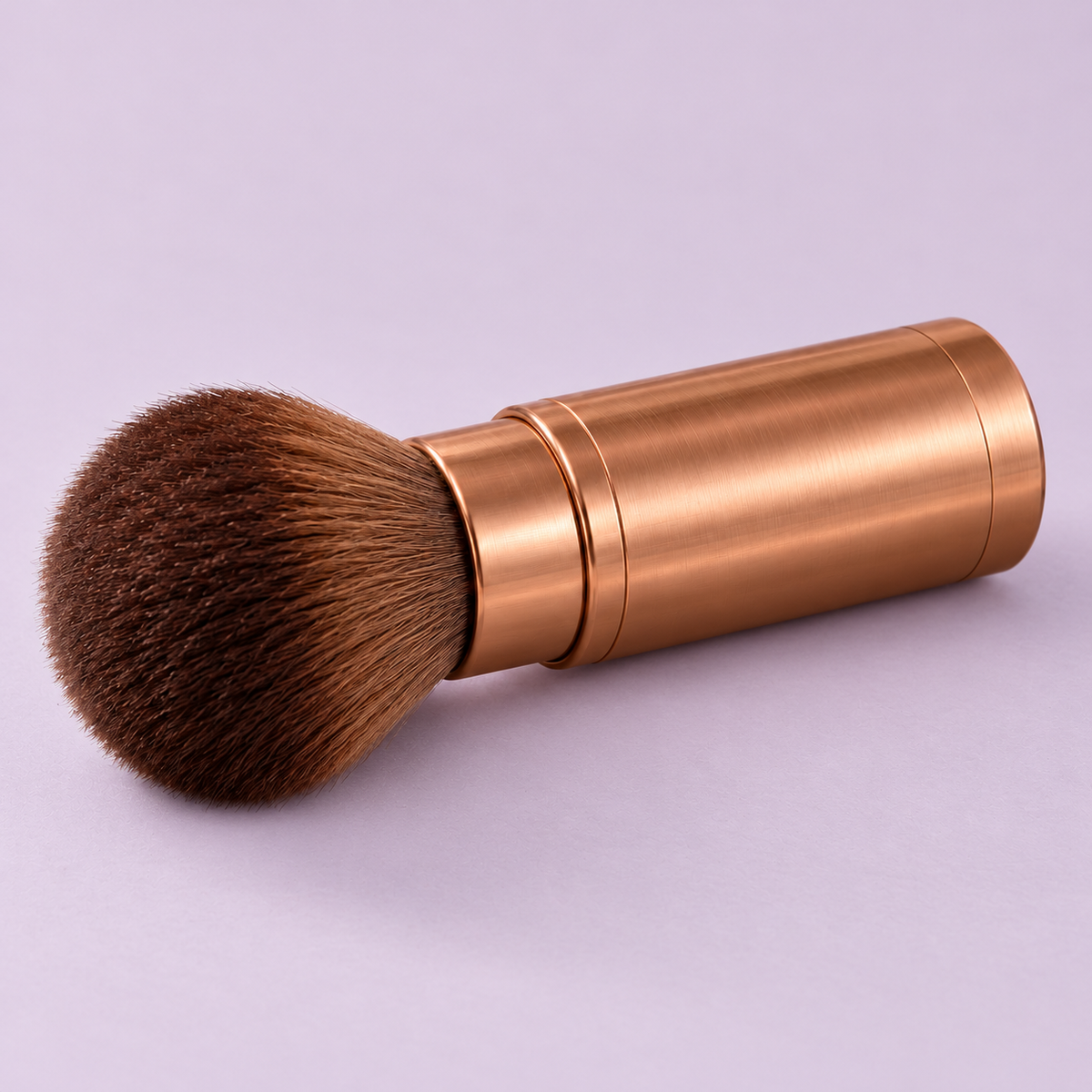 Retractable Travel Brush — side view on lilac
