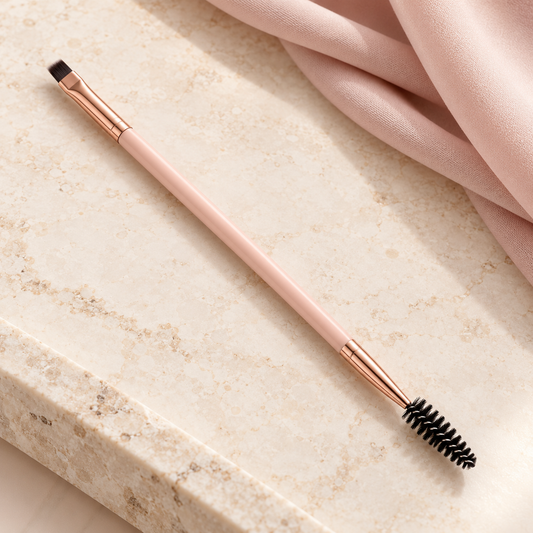 Dual End Brow Brush on a styled vanity